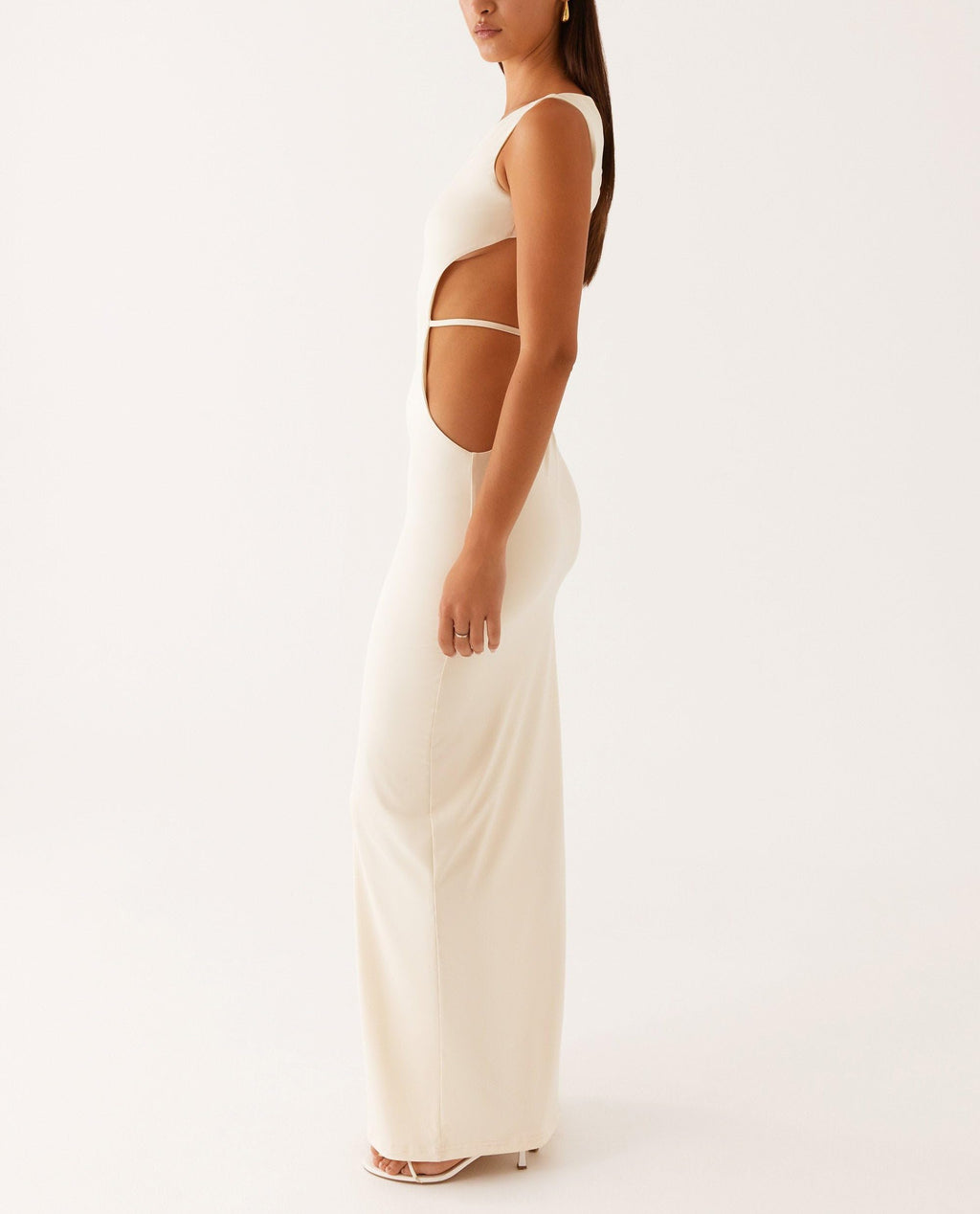 Sexy Cut Out Maxi Dress for Women Spaghetti Strap Backless Bodycon Dress Y2k Hollow Sleeveless Long Dress