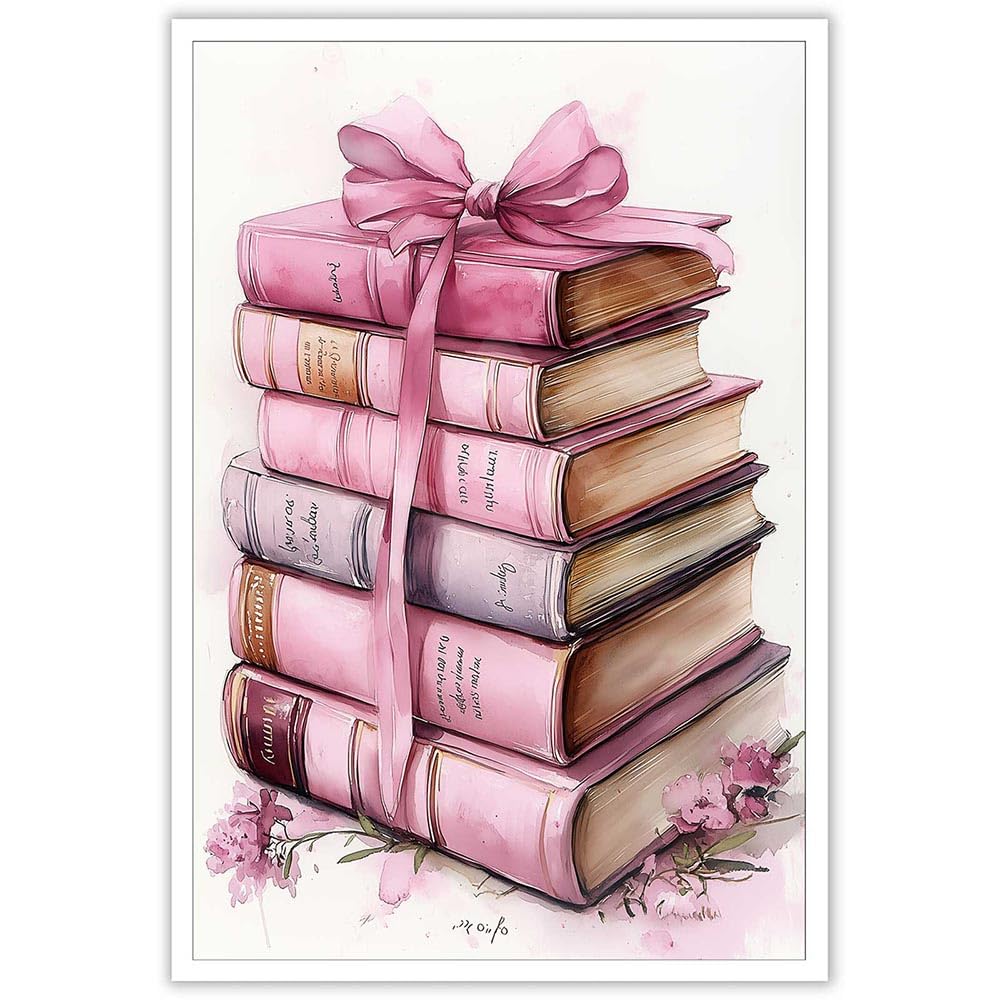 Trendy Pink Bow Disco Ball Posters White Cherry Canvas Wall Art Funky Coquette Bow Ribbon Preppy Aesthetic Prints Painting