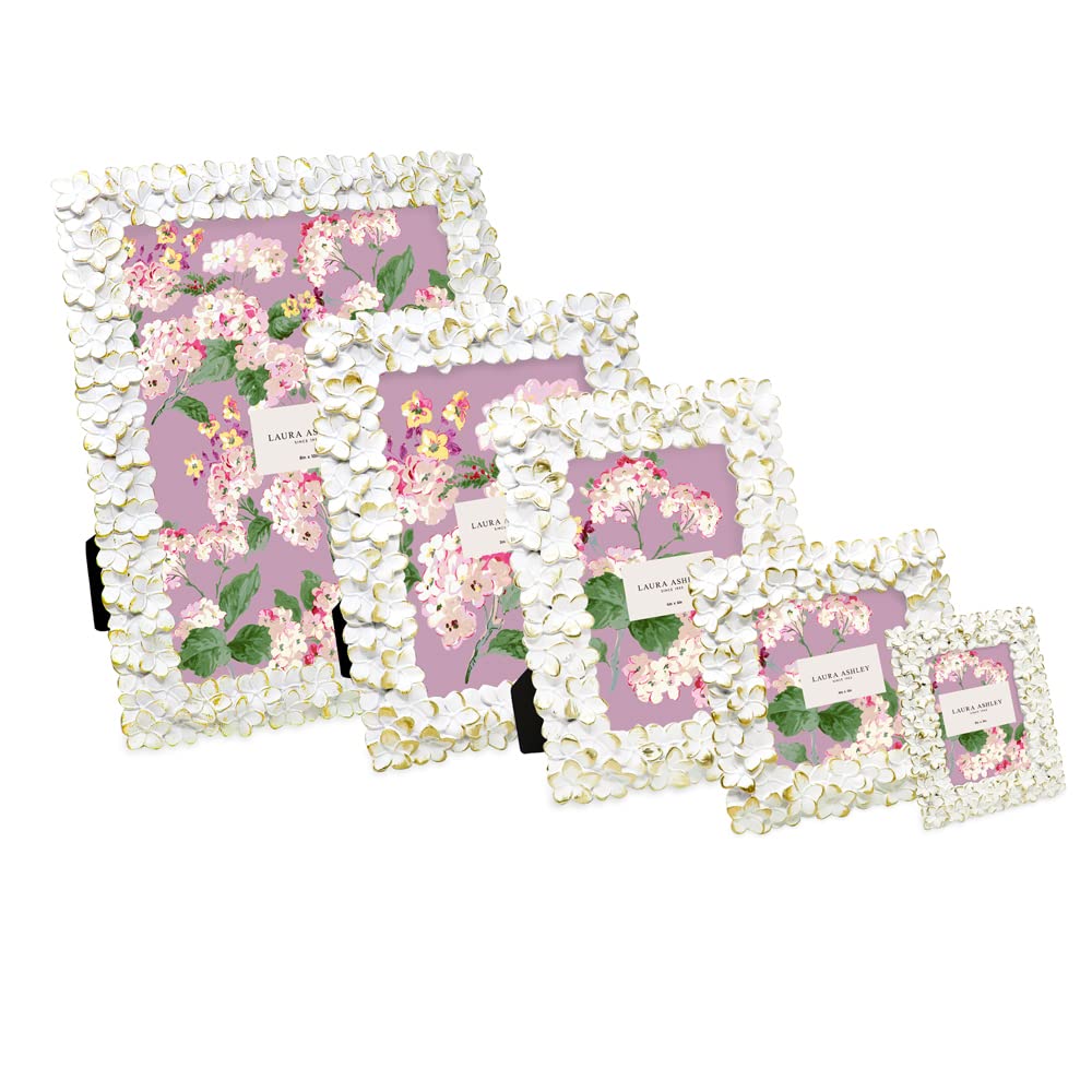 Flower Textured Hand-Crafted Resin Picture Frame w/Easel & Hook for Tabletop & Wall Display, Decorative Floral Design Home D cor, Photo Gallery, Art