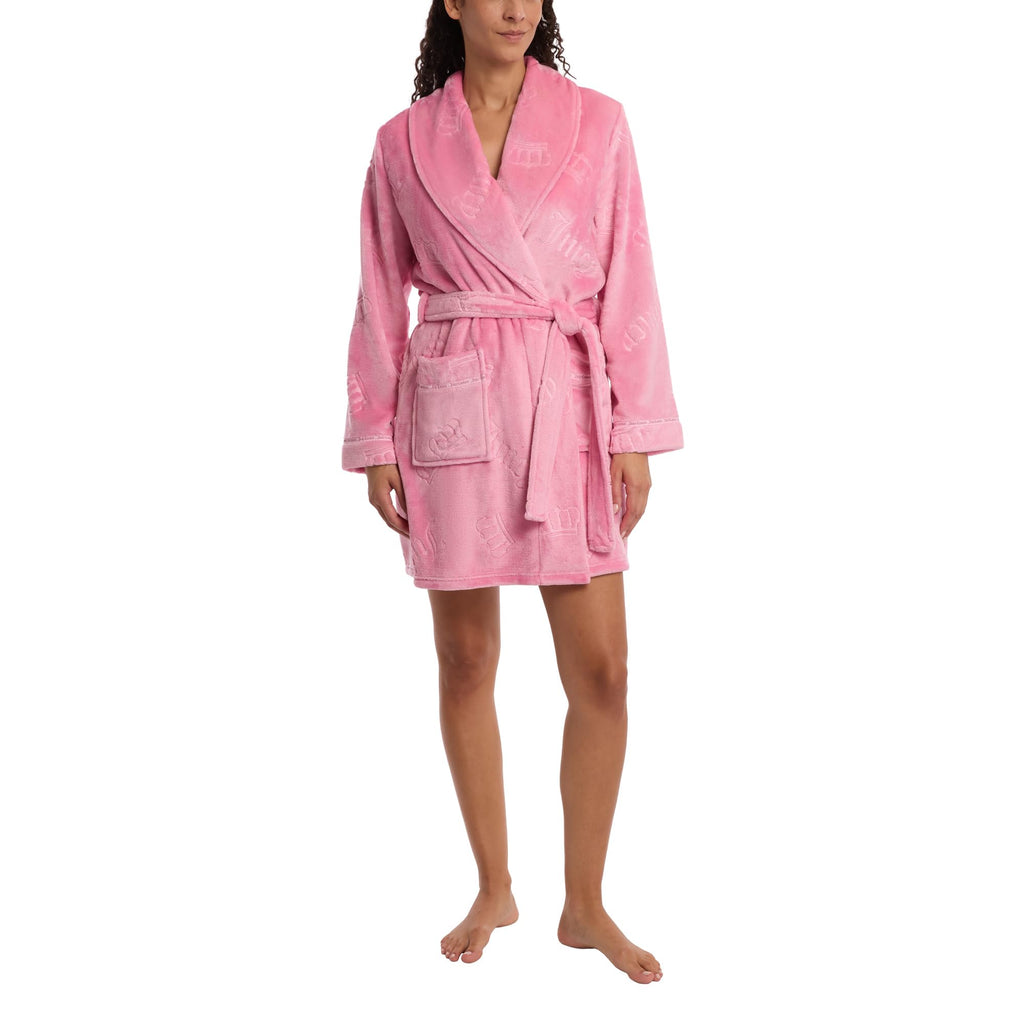 Juicy Couture Women's Super Soft Luxe Plush Shawl Collar Robe