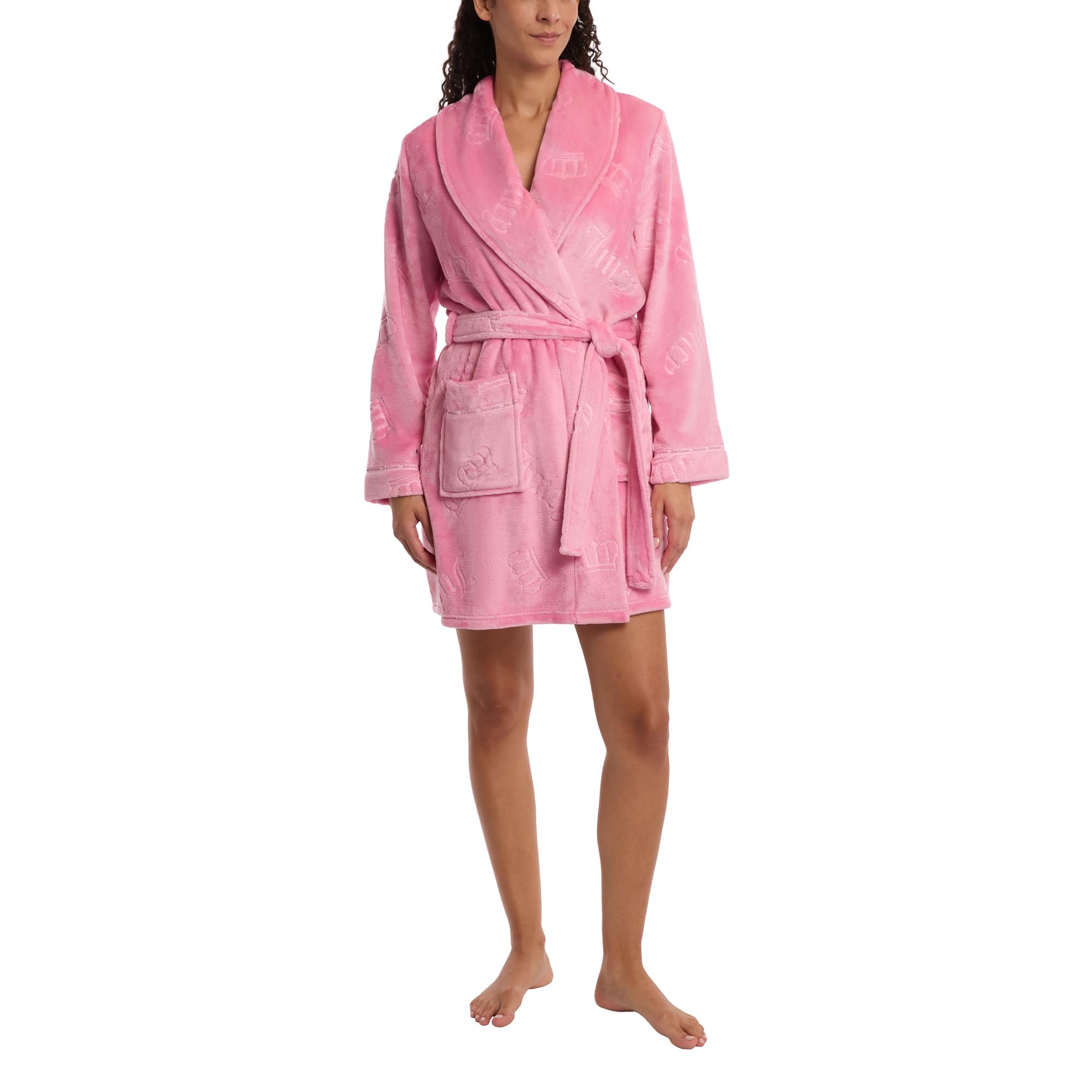 Juicy Couture Women's Super Soft Luxe Plush Shawl Collar Robe