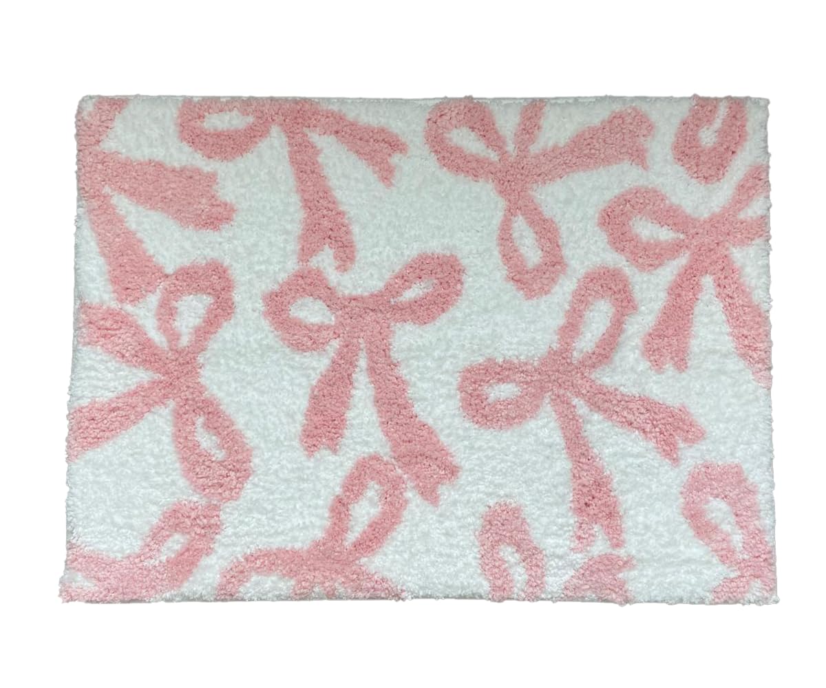 Coquette Bow Rug - Bow Shaped bathmat - Handmade & Premium- 30in (75cm) - Bathroom - Designer Rugs - Aesthetic Room Decor