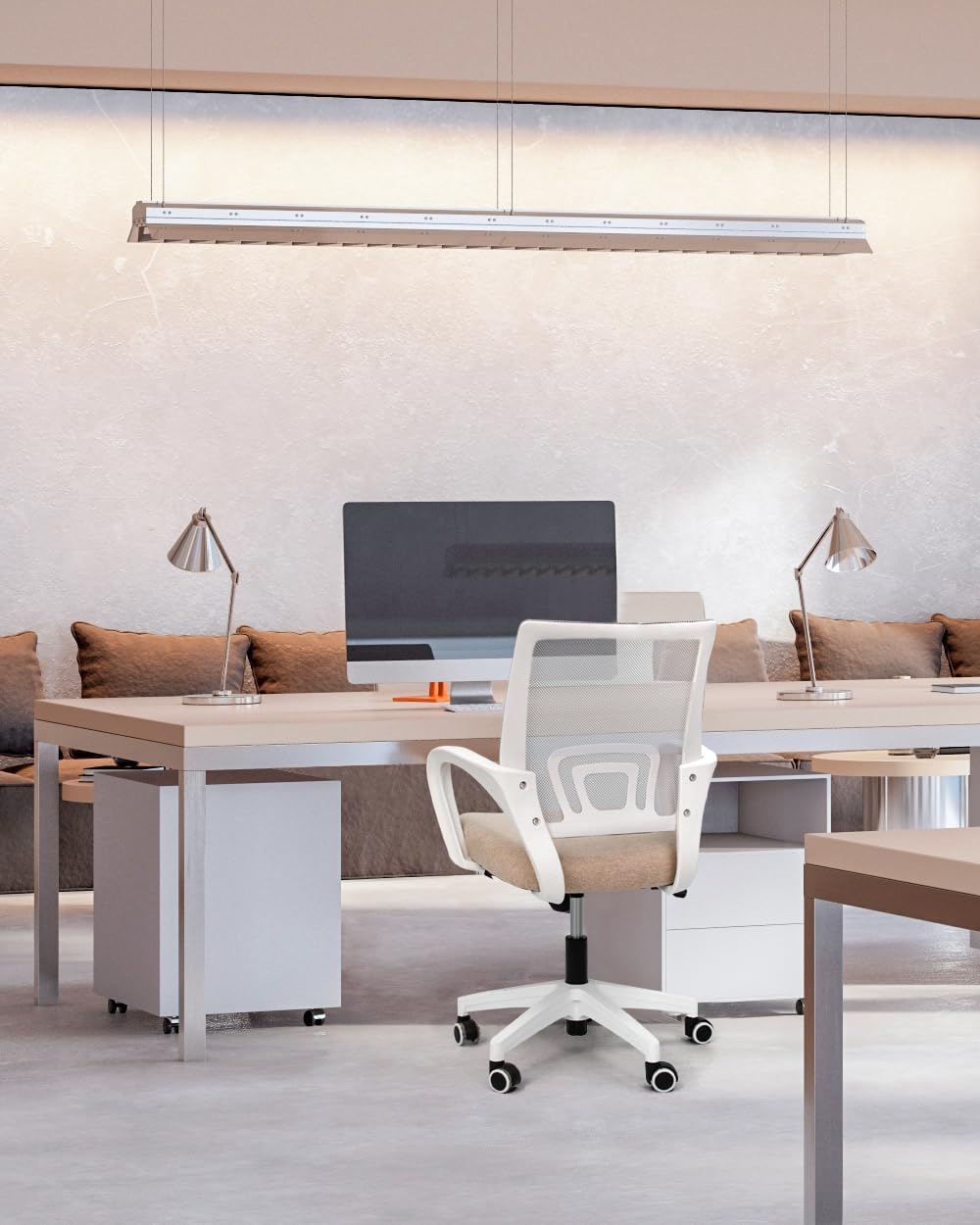 Office Desk Computer Chair Ergonomic Mesh Gaming Mid Back Seat with Comfy Lumbar Support Adjustable Height Swivel