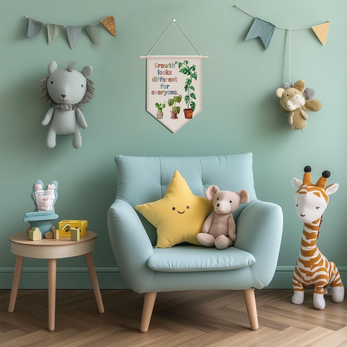 Preppy Positive Affirmations Wall Hanging Pennant Flag â€?Aesthetic Decor for Classroom, Bedroom, or Home