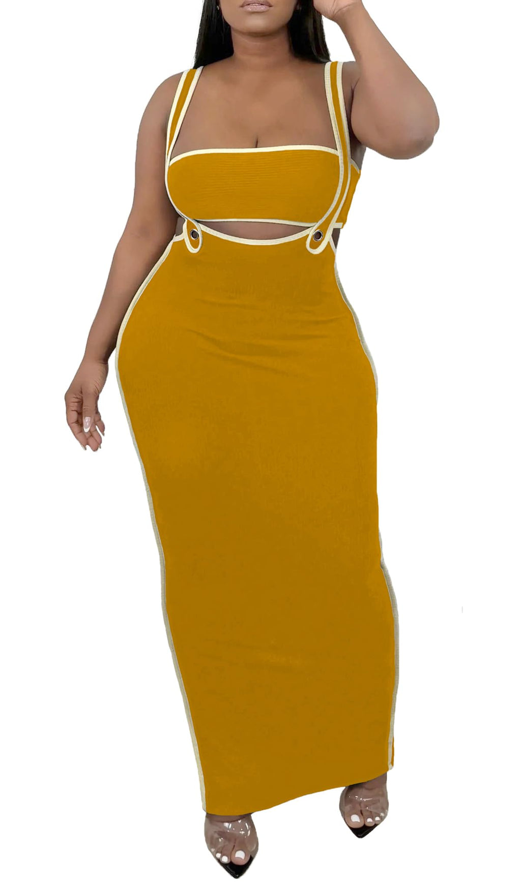 Women 2 Piece Outfits for Women Summer Tube Crop Tops Sexy Bodycon Dresses Maxi Skirt Sets Vacation Jumpsuits Club Outfits