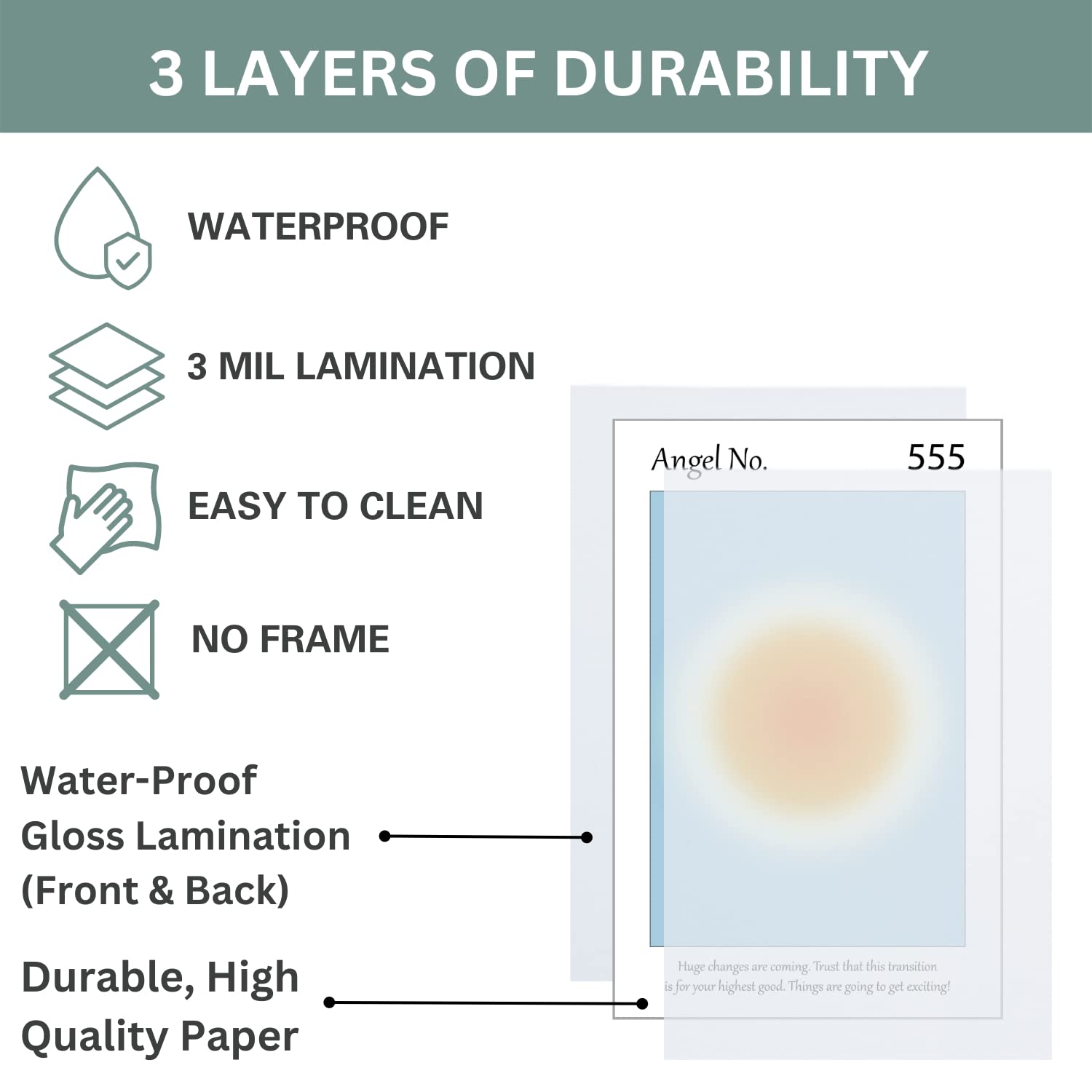 Colorful Aura Poster Energy Wall Art Minimalist Print Aesthetic Wall Decor Posters, No Frame