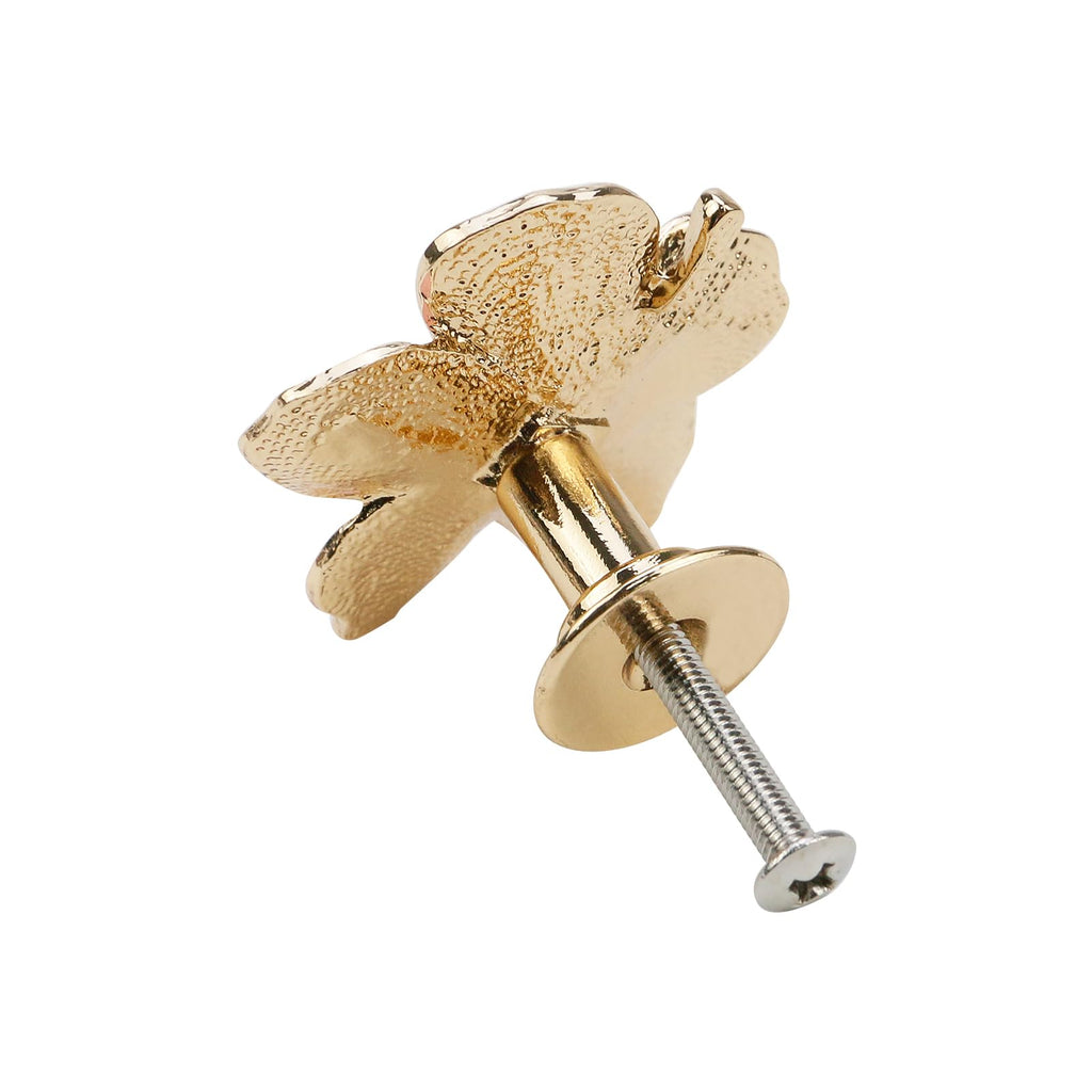 Flower Metal Knobs for Drawer, Dresser, Mounting Screws, 4 PCS 1.7inch