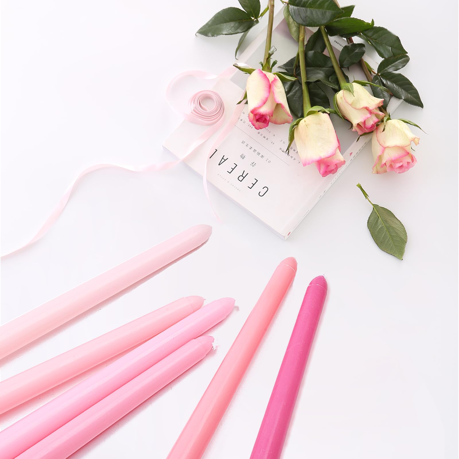 Smokeless Dripless Long Candlesticks, Unscented Tapered 10-Inch