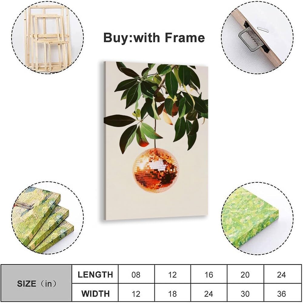 Disco Ball Fruits Canvas Print â€?Trendy Glam Wall Art