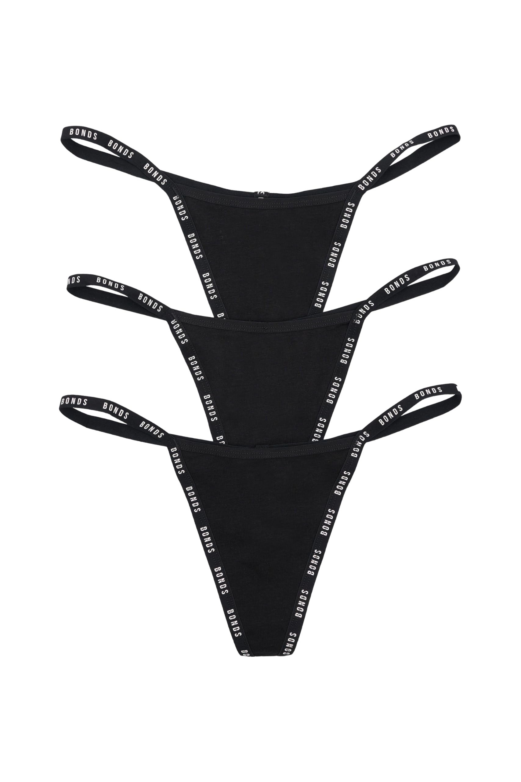 String Thong Underwear in Cotton-Rich Blend for Women, 3-Pack