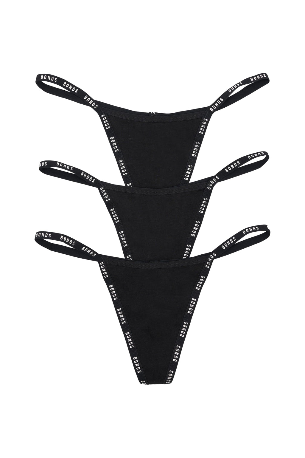 String Thong Underwear in Cotton-Rich Blend for Women, 3-Pack