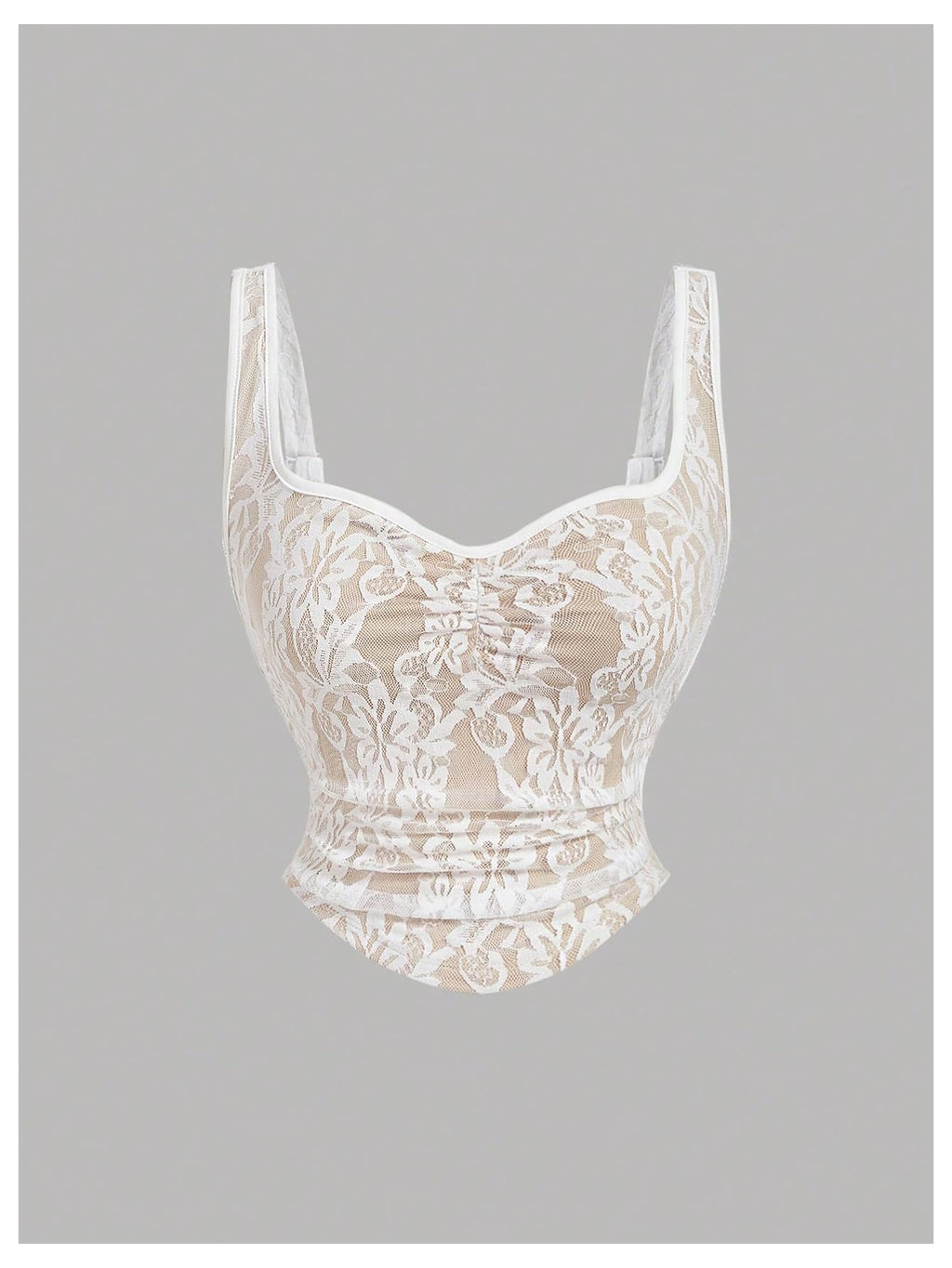 Women's Coquette Floral Lace Skirt Set 2 Piece Sleeveless Top and Bodycon Fishtail Skirt