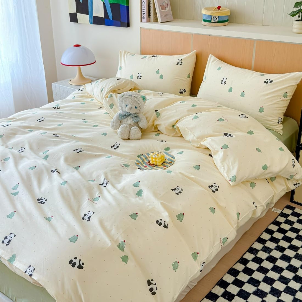 Cute Duvet Cover Sets 100% Cotton Bedding Comforter Cover Full 2 Pillowcases