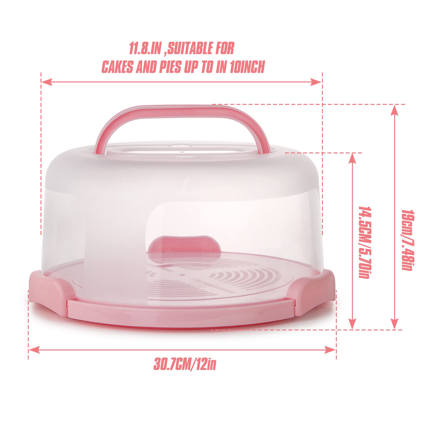 Plastic Cake Carrier with Handle 10in Cake Holder Cake Stand with Lid