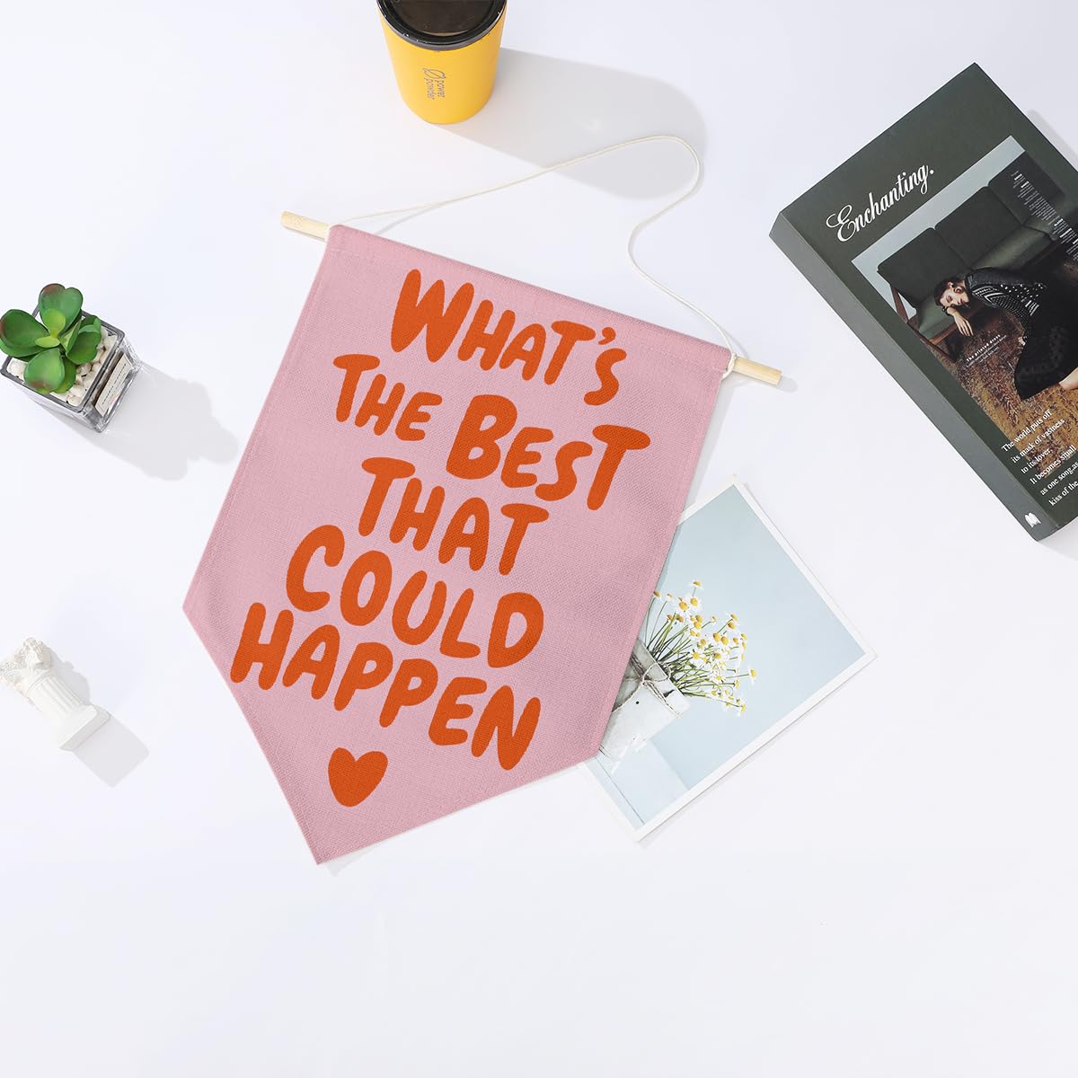 Preppy Positive Affirmations Wall Hanging Pennant Flag â€?Aesthetic Decor for Classroom, Bedroom, or Home