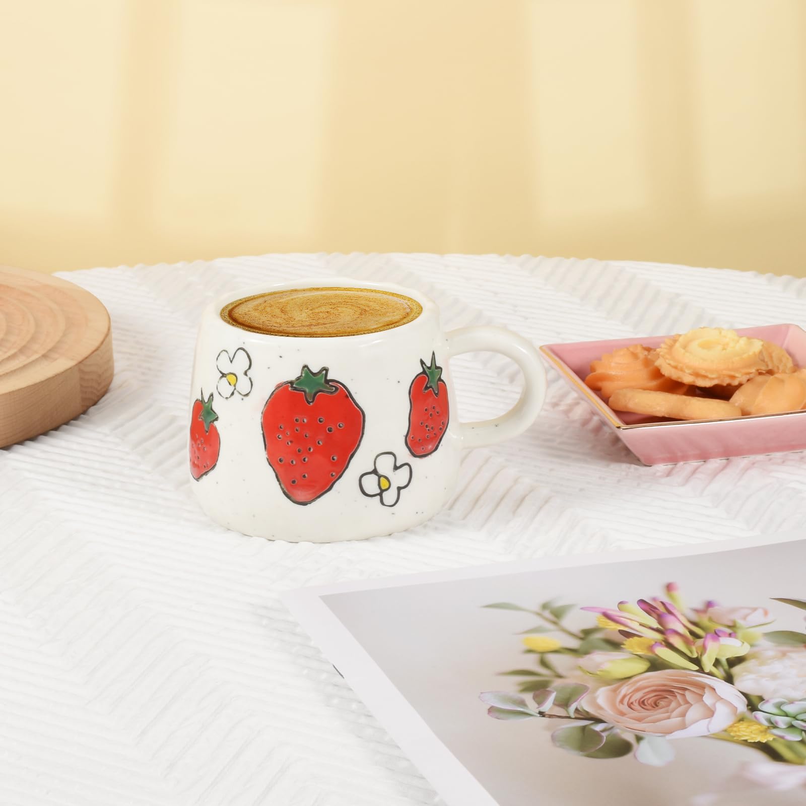 Ceramic Mug, Cute Fruit Creative Mugs Design, Printed Cup, 10 oz/300 ml for Latte Tea Milk