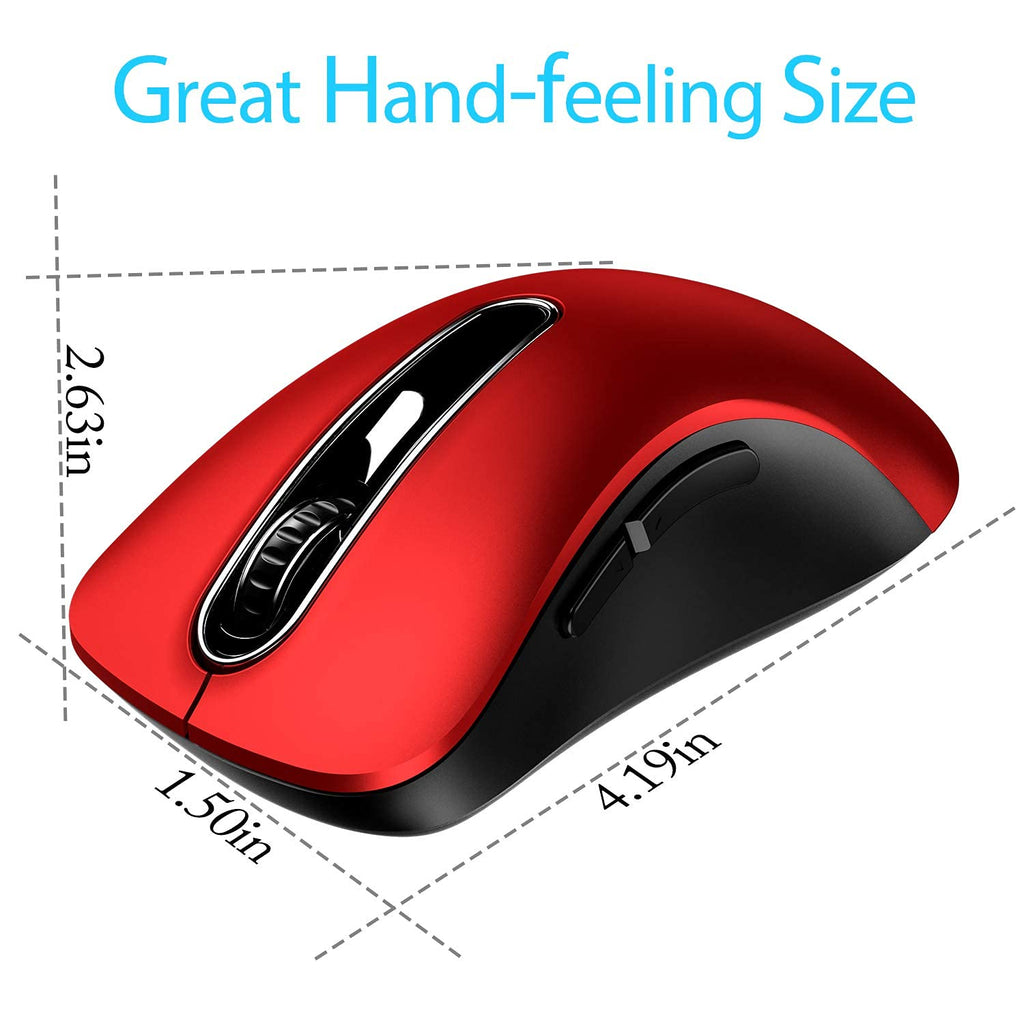Portable Computer Wireless Mouse for Laptop, PC, Desktop, MacBook, 5 Buttons