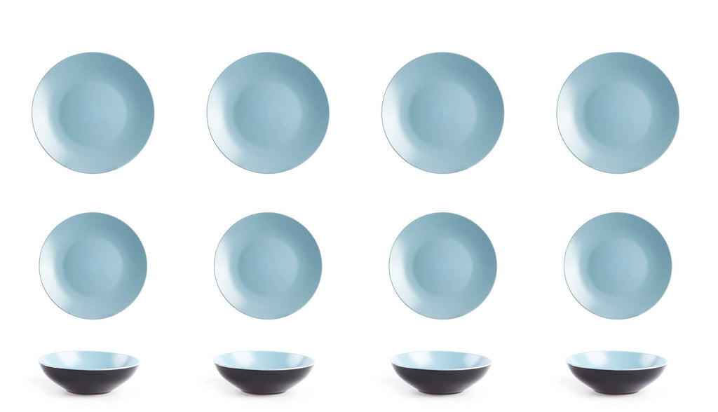 Stoneware Two-Tone Colors Life 12pc Dinner Set