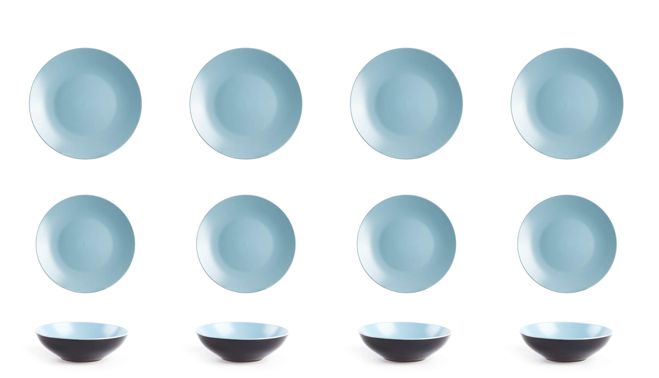 Stoneware Two-Tone Colors Life 12pc Dinner Set