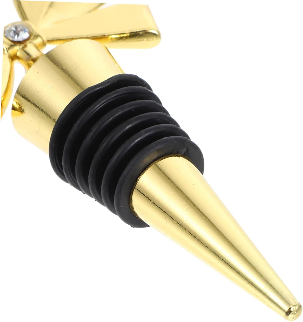 Gold Bow Shaped Bottle Stopper Alloy Silicone Wine Bottle Plug Decorative Wine Beverage Bottle Corks to Keep Fresh