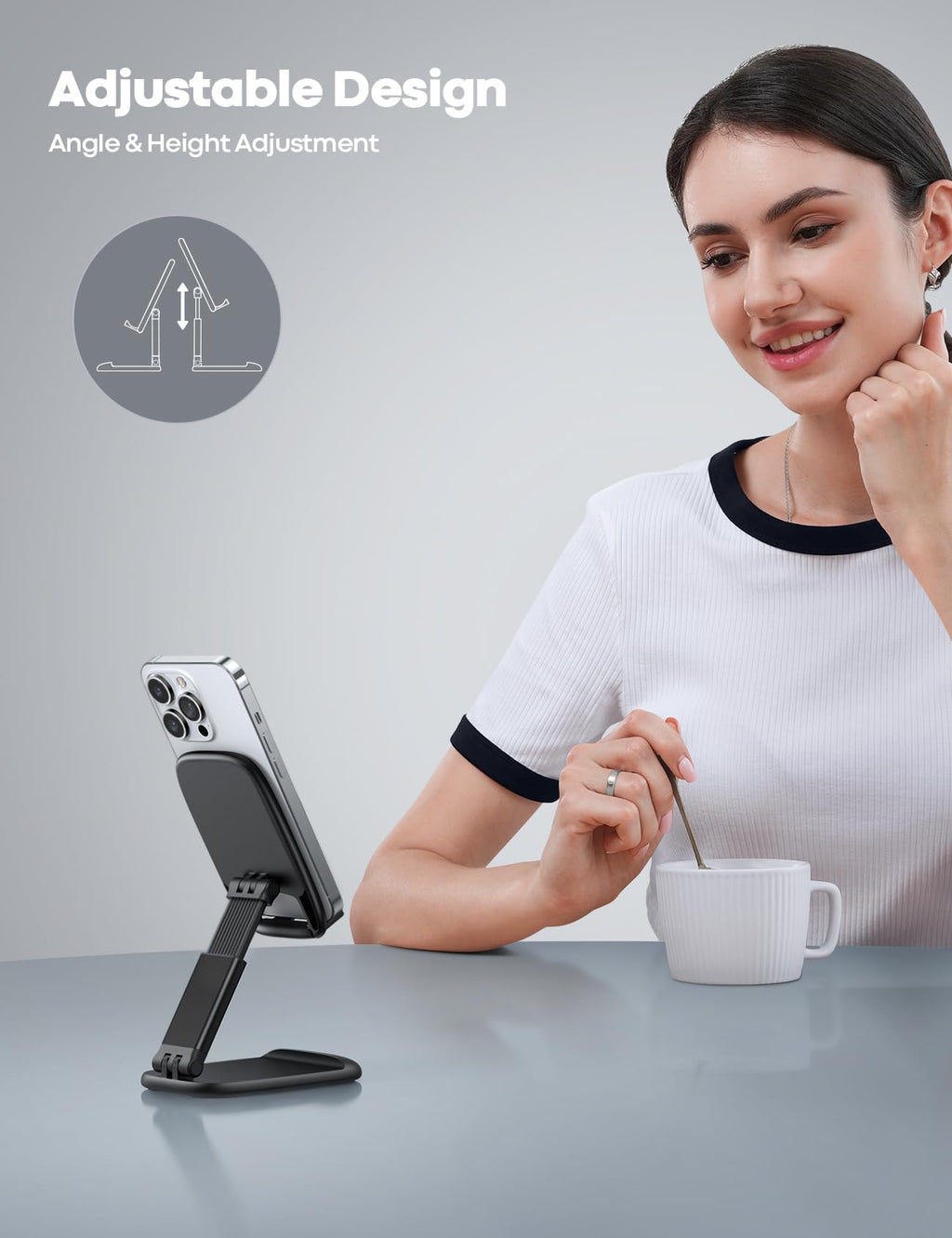 Phone Stand â€?Desktop Cell Phone Holder for Office Desk (4-8")