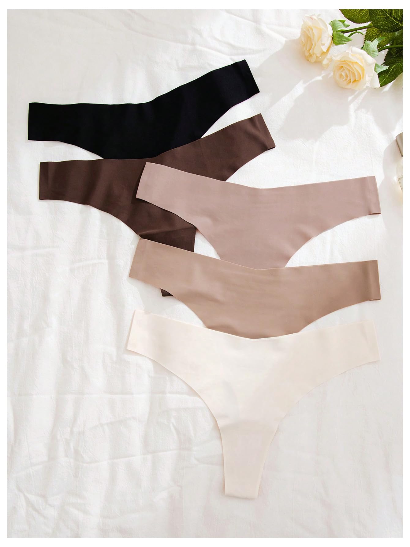 Women's 5 Pack Leopard Print Thongs Low Rise Panties Underwear Sets