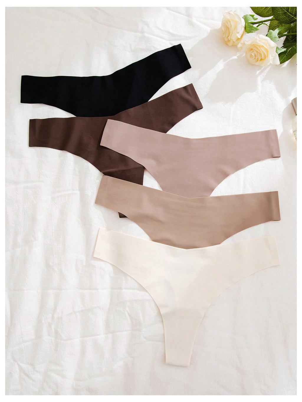 Women's 5 Pack Leopard Print Thongs Low Rise Panties Underwear Sets