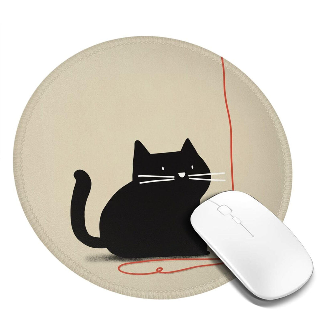 Round Mouse Pad Desk Top - Stitched Edges 8 X 8 Inch