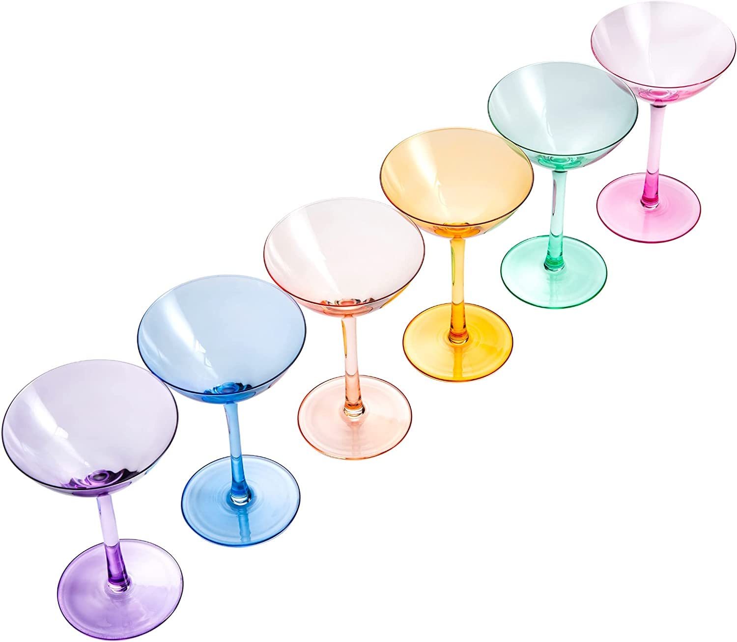 Colored Martini, Champagne and Cocktail Coupe Glass | 7oz