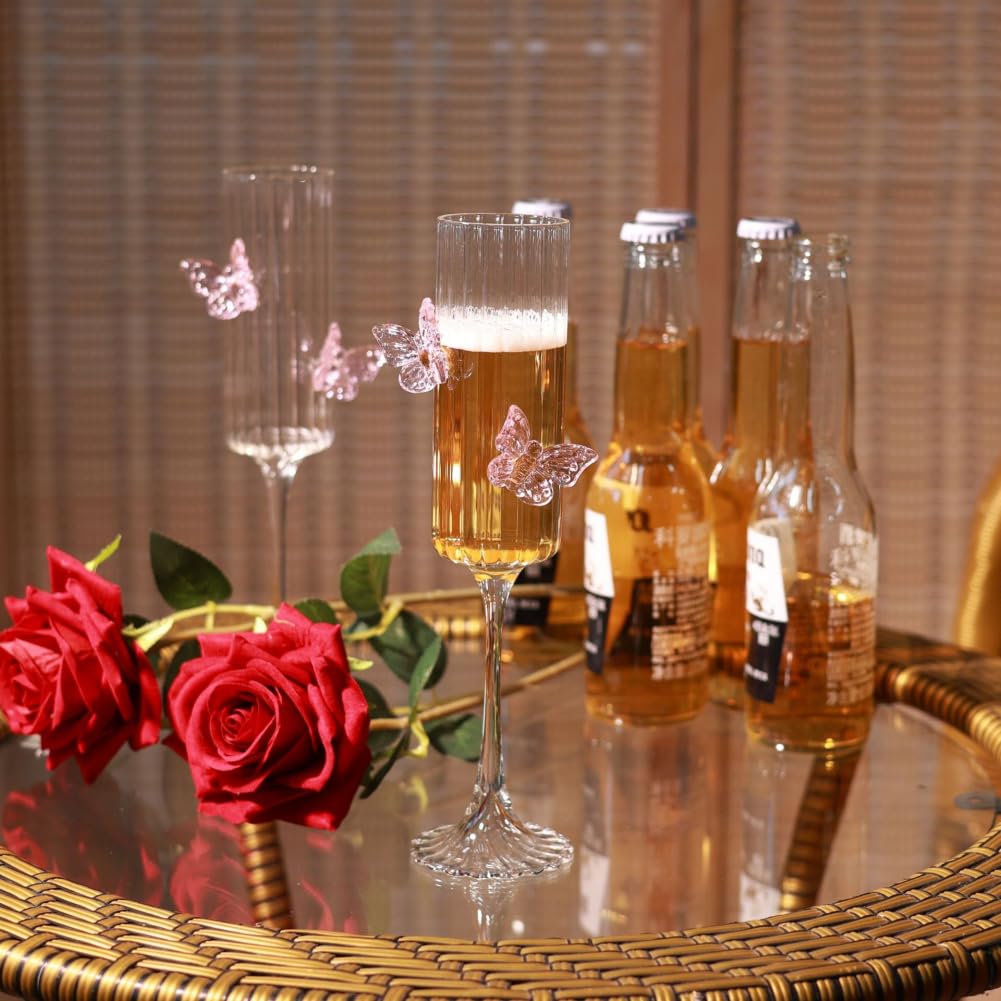 Coquette 3D Butterflies Butterfly Glassware