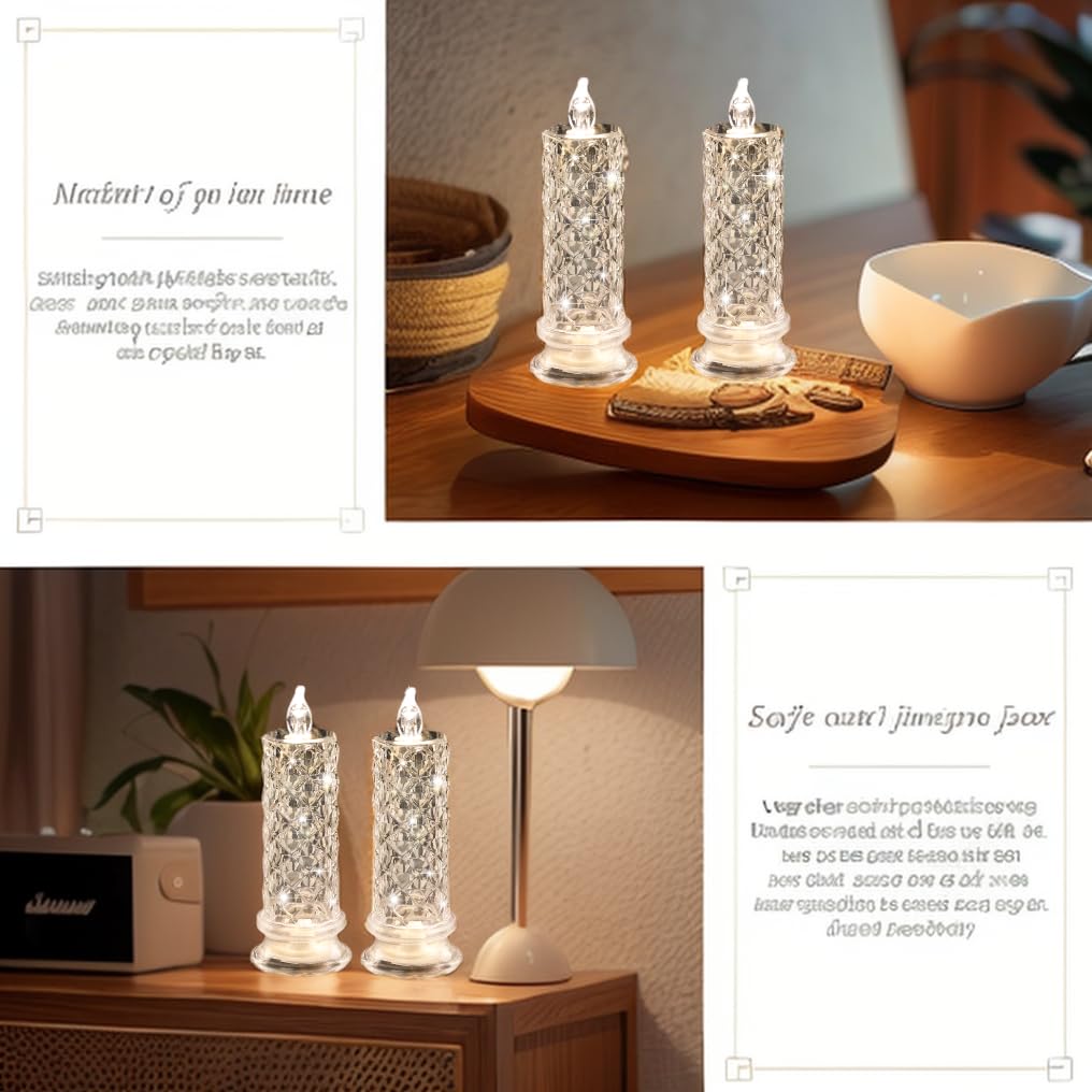 Shadow LED Flameless Candles - 4PCS Romantic Battery Operated Pillar Candles