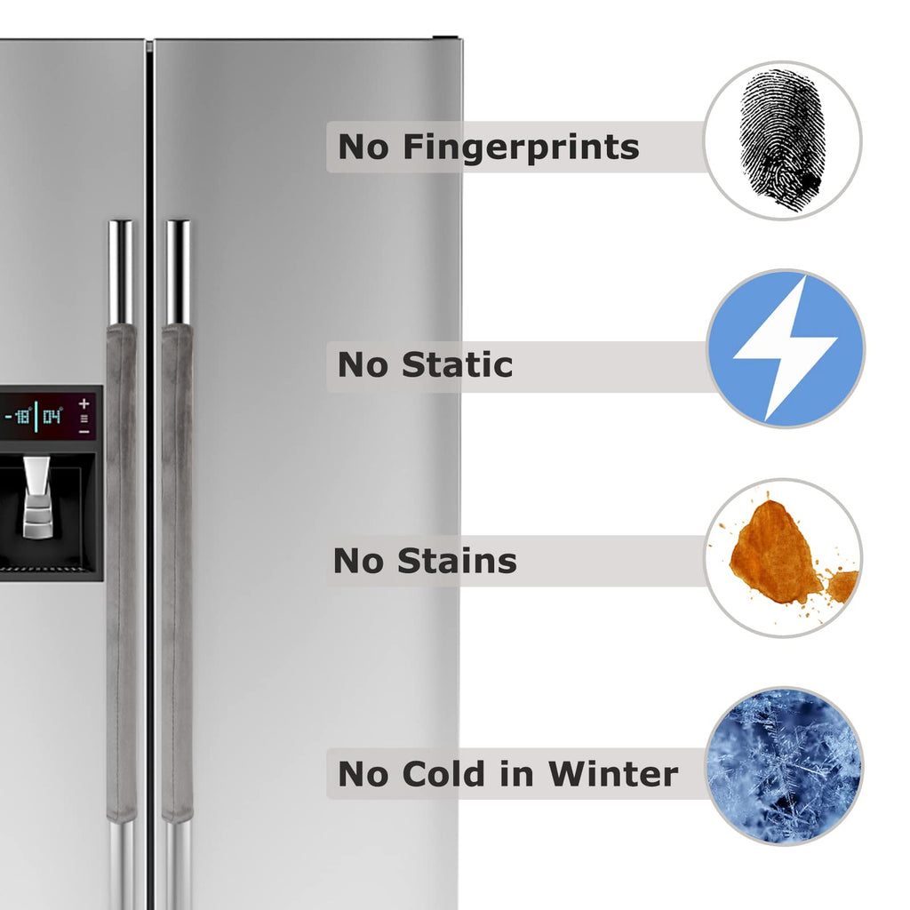 Refrigerator Door Handle Covers Kitchen Decor Keep Appliance Clean Anti-Static Stains for Fridge Dishwashers Velvet 3PCS