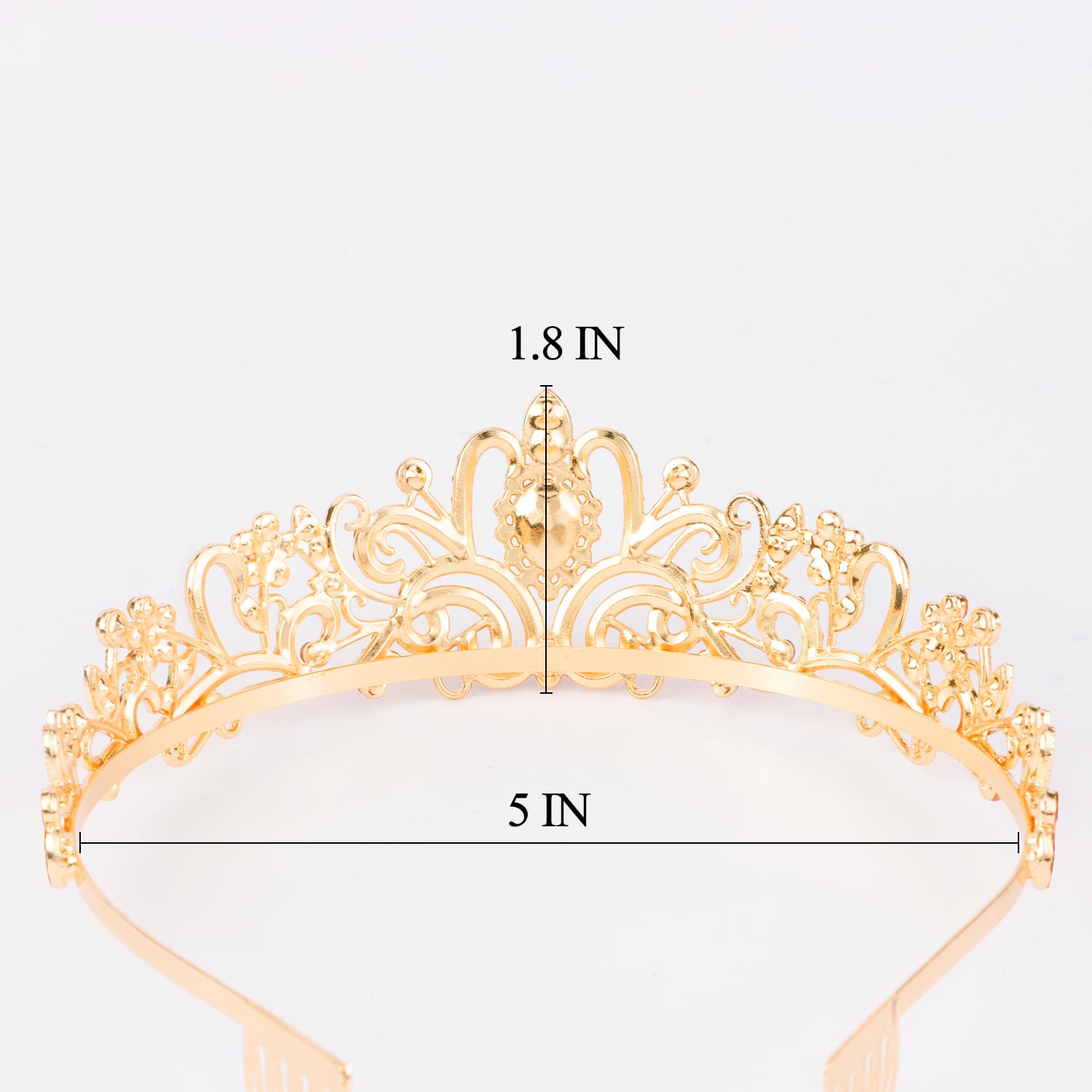 Princess Crystal Tiara Crown Headband Elegant Crown With Combs