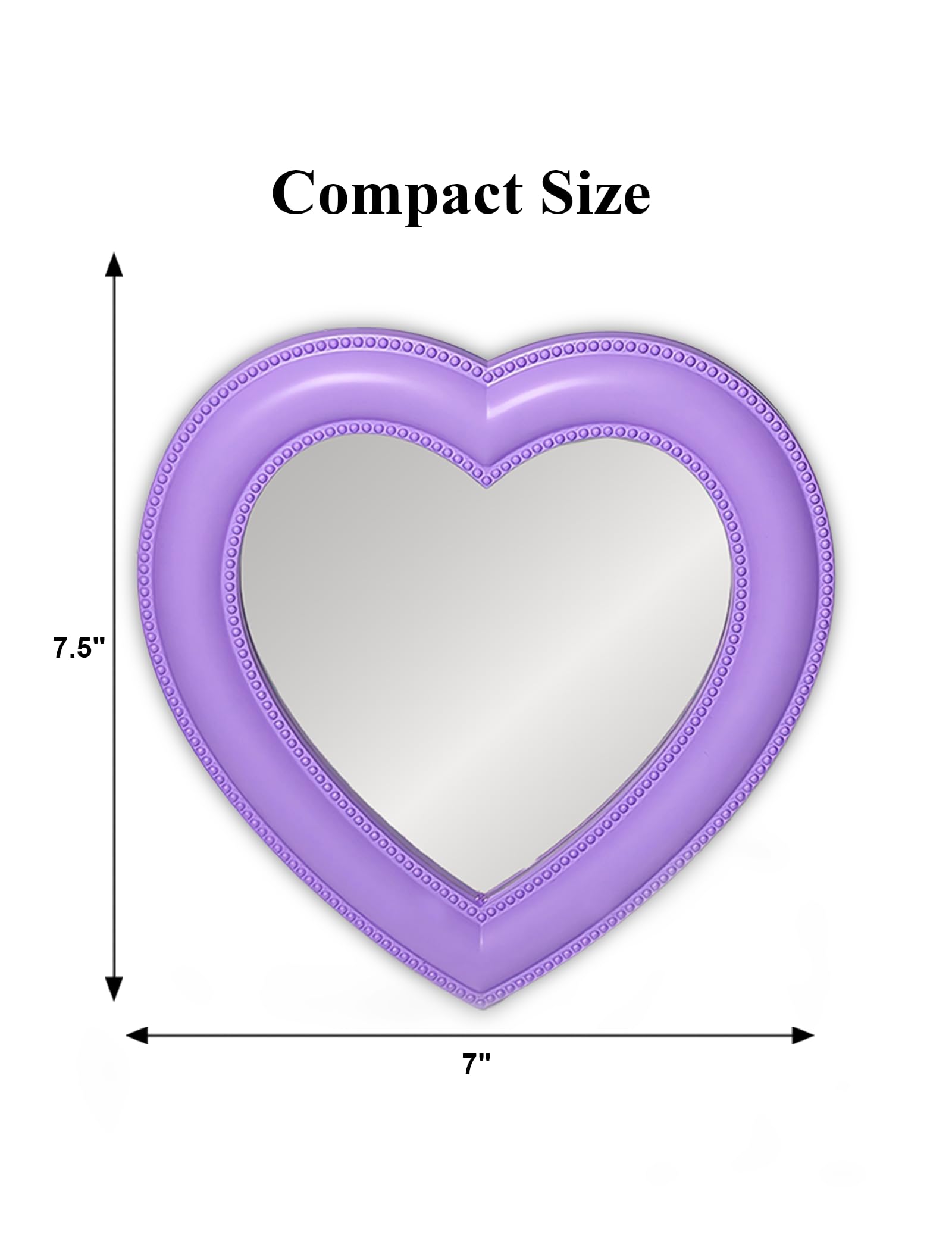 Heart Magnetic Locker Mirror, 6.9"x7.3"