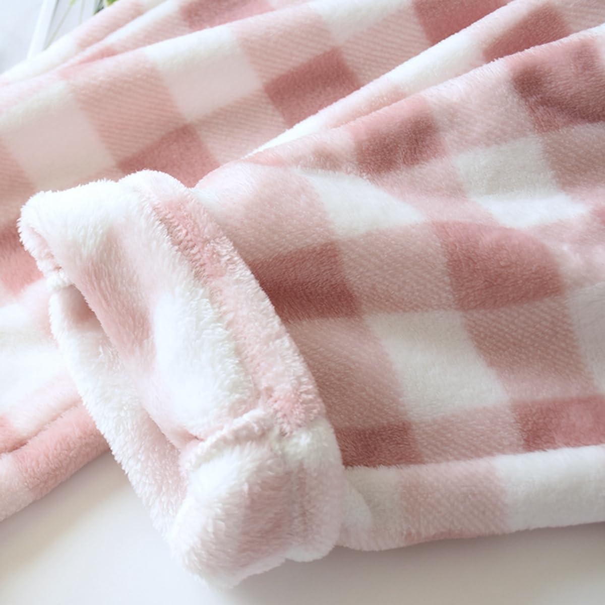Womens Plaid Fluffy Pajama Pants Fuzzy Fleece Cozy Lounge Pants with Pockets