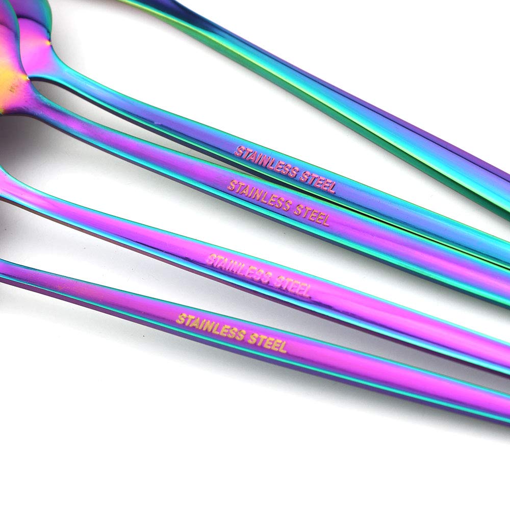 Stainless Steel Knife Fork Spoon Teaspoon Silverware Set, 24-Piece Flatware Set,