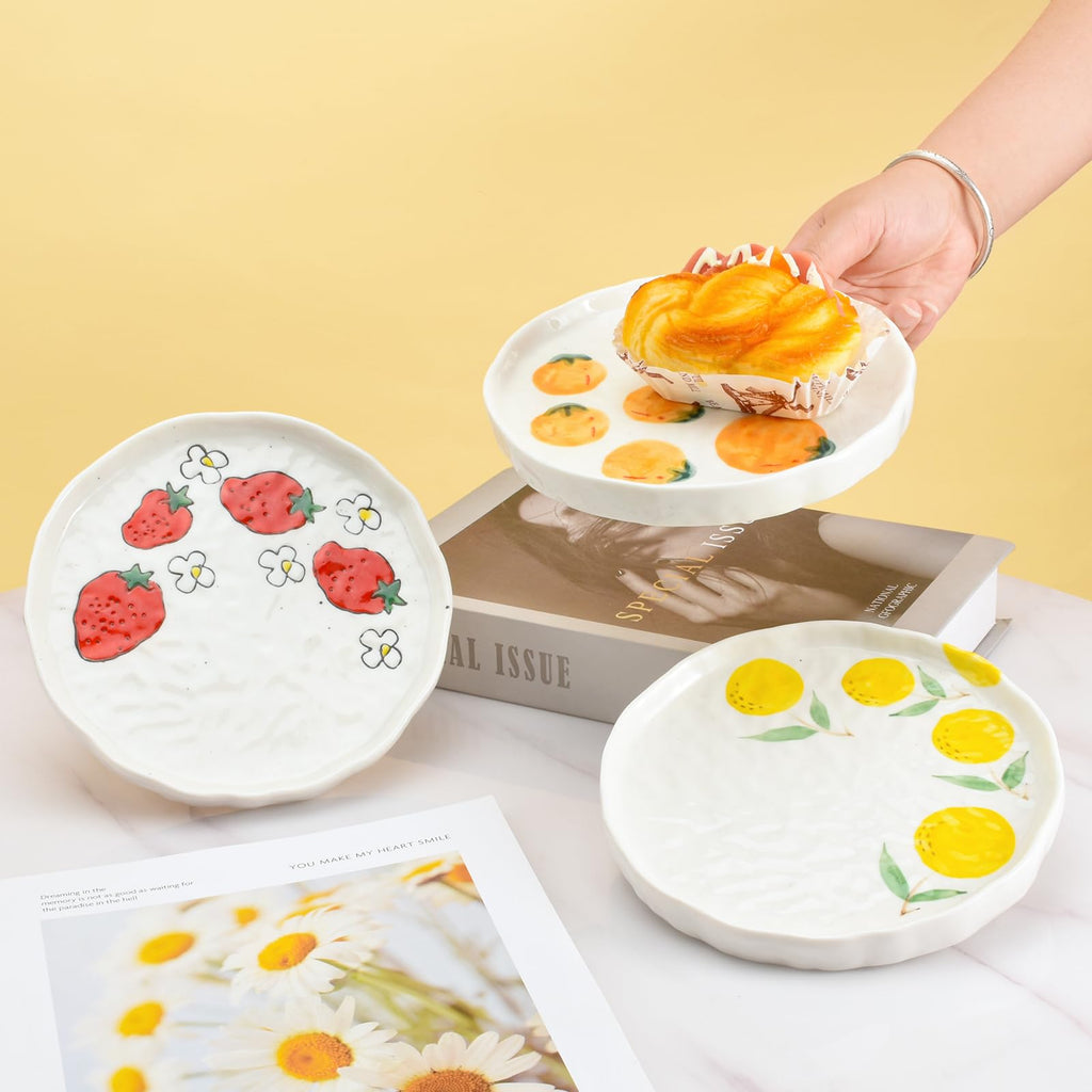 Ceramic Dinner Plate, Cute Creative Plates Design, Printed Dinnerware