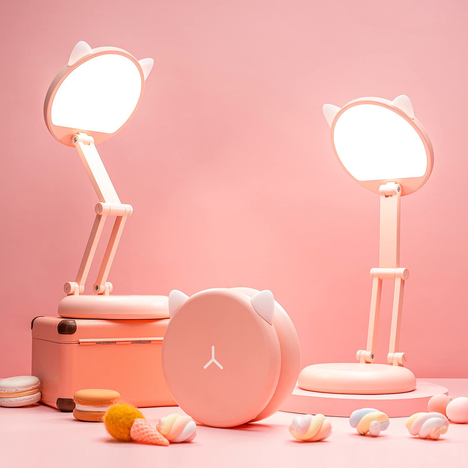 Folding and Portable Desk Lamp, Rechargeable with 9 Brightness Levels