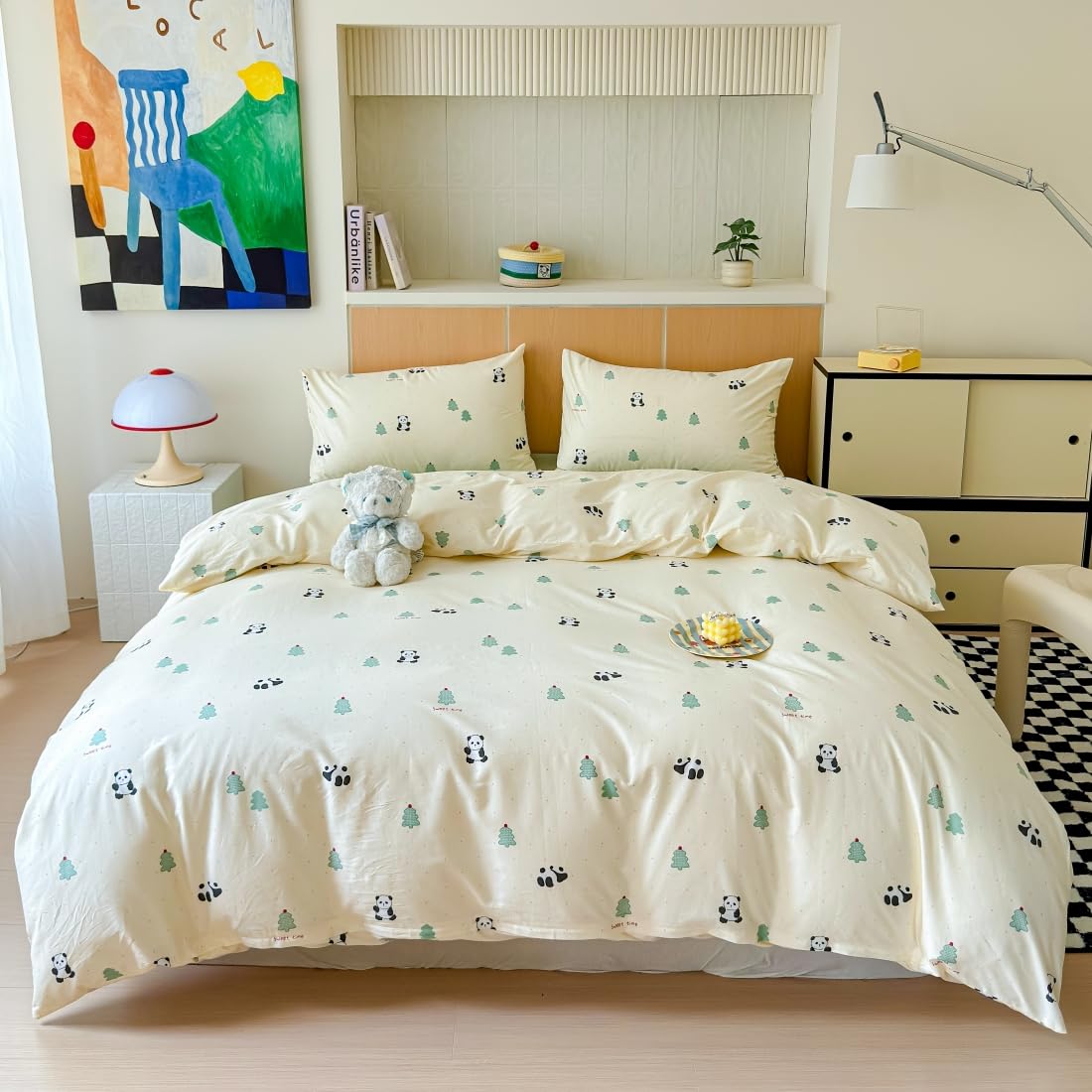 Cute Duvet Cover Sets 100% Cotton Bedding Comforter Cover Full 2 Pillowcases