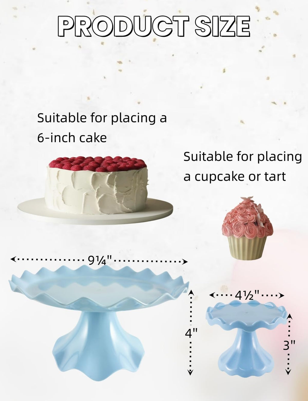 Cake Stand Set, Laced Cake Stand, Mini Cupdake Holder 3 Pcs