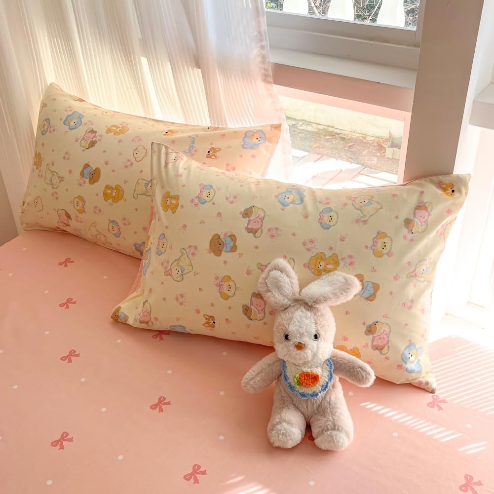 Cute Duvet Cover Sets 100% Cotton Bedding Comforter Cover Full 2 Pillowcases