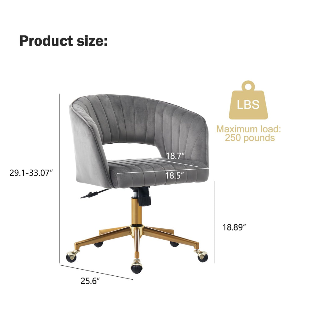 Vanity Velvet Chair, Upholstered Chairs with Adjustable Swivel Wheels