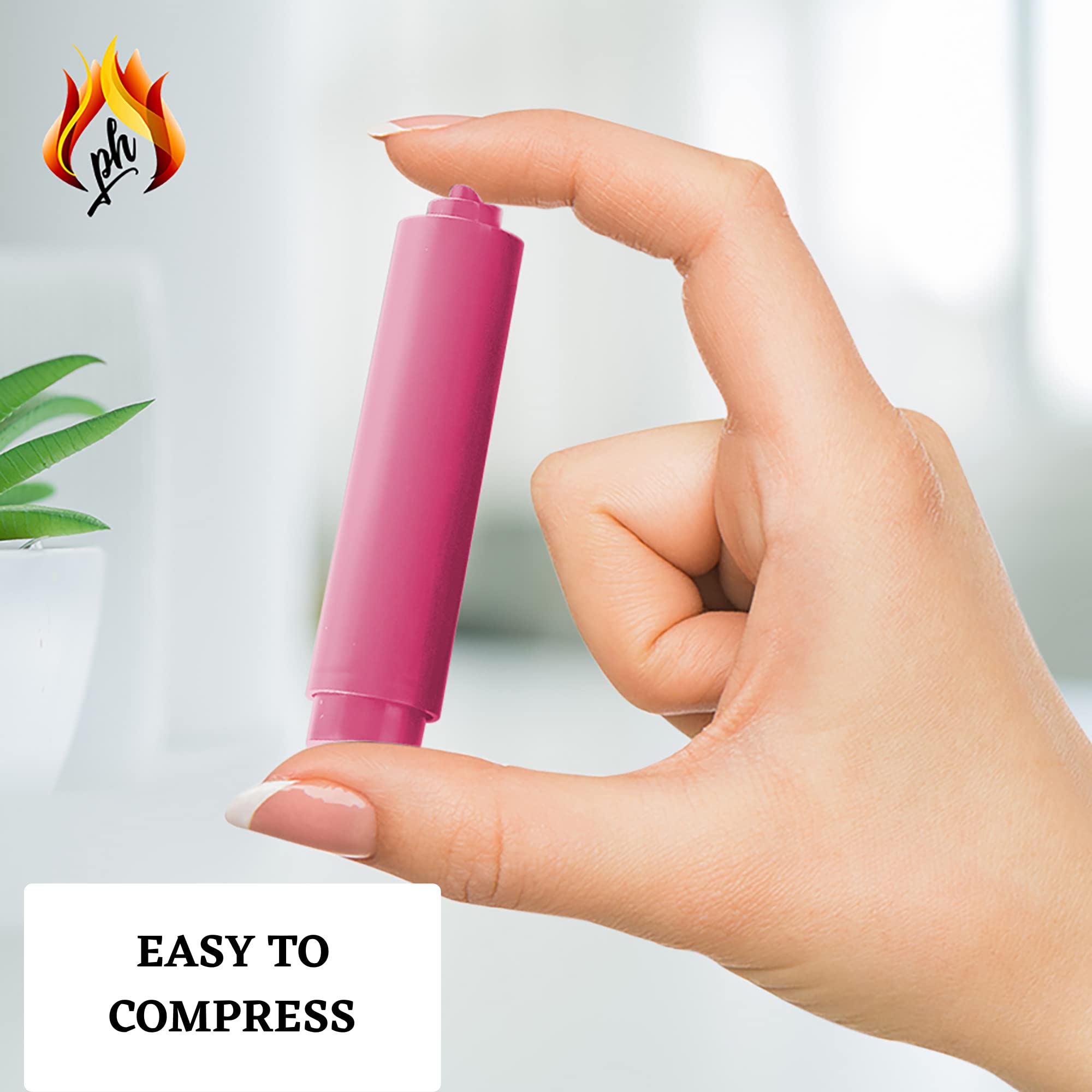 Pink Toilet Paper Roller Holder (7 Inch) - Plastic (Spring Loaded) Replacement Spindle Rod