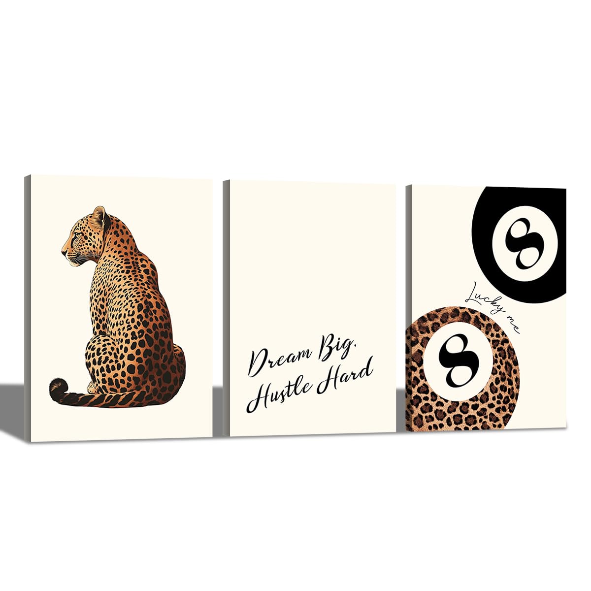 Pink Set of 3 Leopard Wall Art Prints Trendy Girly Cheetah Print Poster for Home Decor 16X24 in Unframed