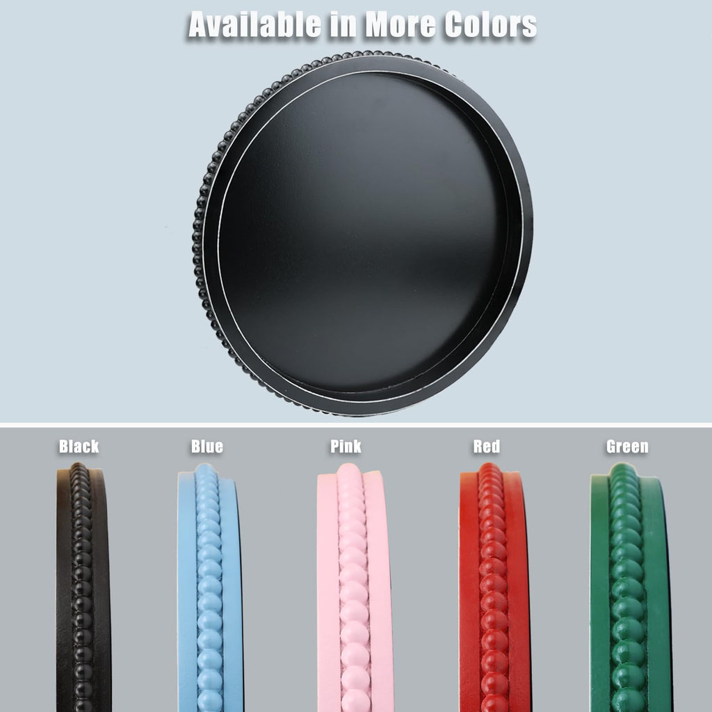 Round Wood Decorative Ottoman Tray for Coffee Table Kitchen Counter, Living Room, Handcrafted Wooden Serving Tray for Table Centerpiece