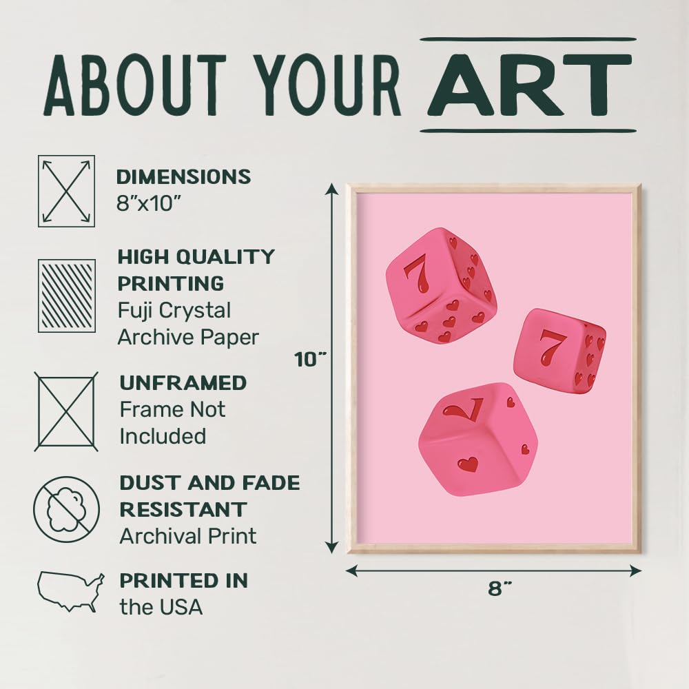 Pink Lucky 7 Preppy Room Decor