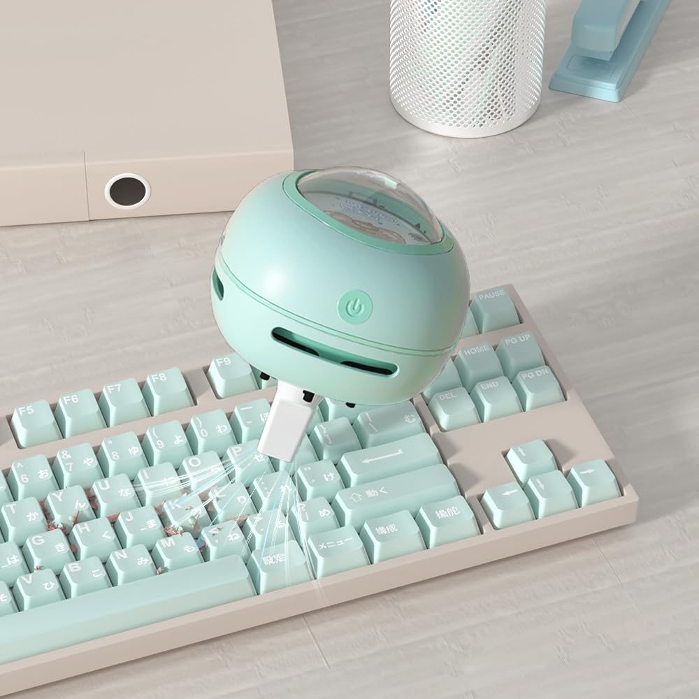 Desktop Vacuum Cleaner, Mini Table dust Sweeper Energy Saving, High Endurance up to 400 mins, 360º Rotatable Design for Keyboard/Home/School/Office