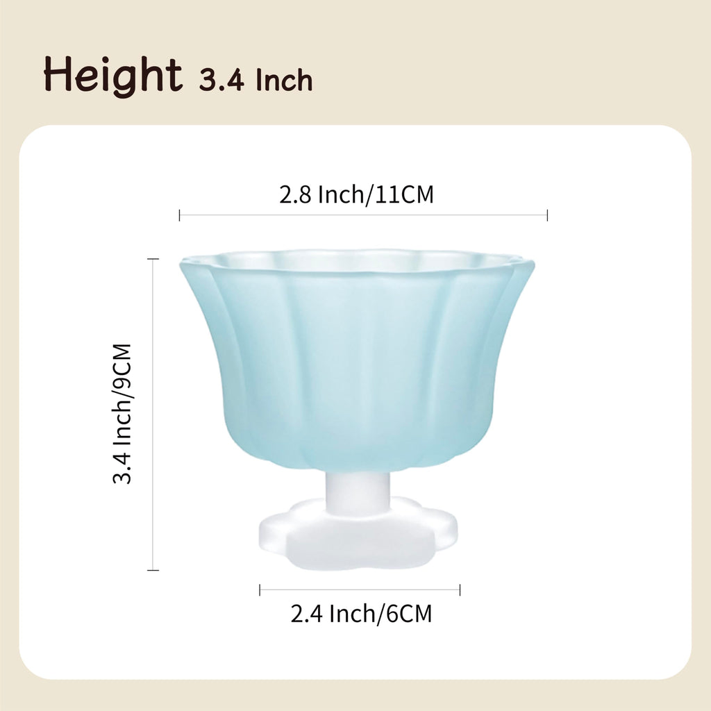 Matte Gradient Finish Glass Dessert Bowl with Heavy Base, 240ml (8.1oz)