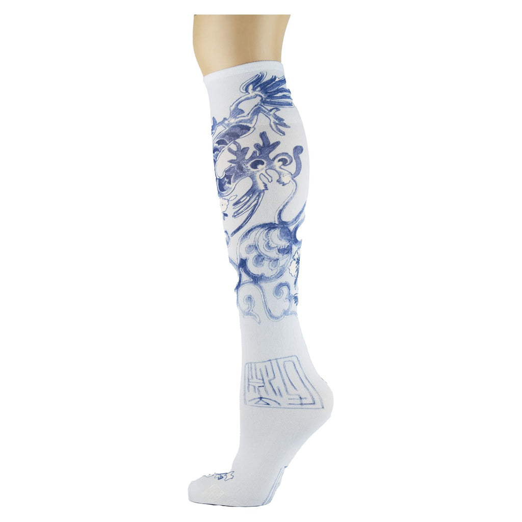 Women's 3 Pairs Knee High Trouser Socks, Classy and Colorful Printed Patterns, Silky Smooth Material