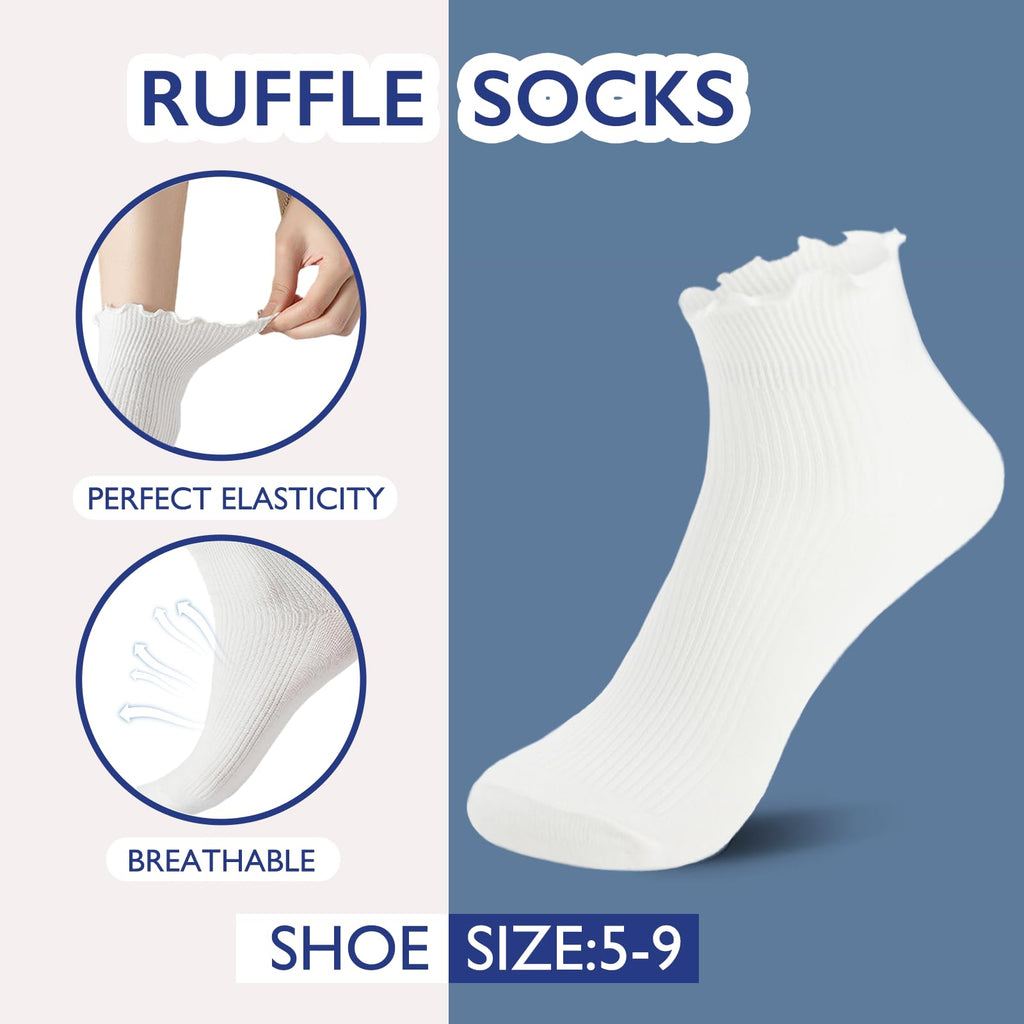 Ruffle Socks Women, Cute Ruffle Ankle Socks